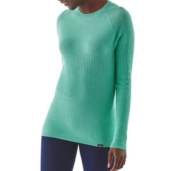 Patagonia Capilene Air Crew Medium Vjosa Green Merino Wool Blend Green M - Picture 10 of 11